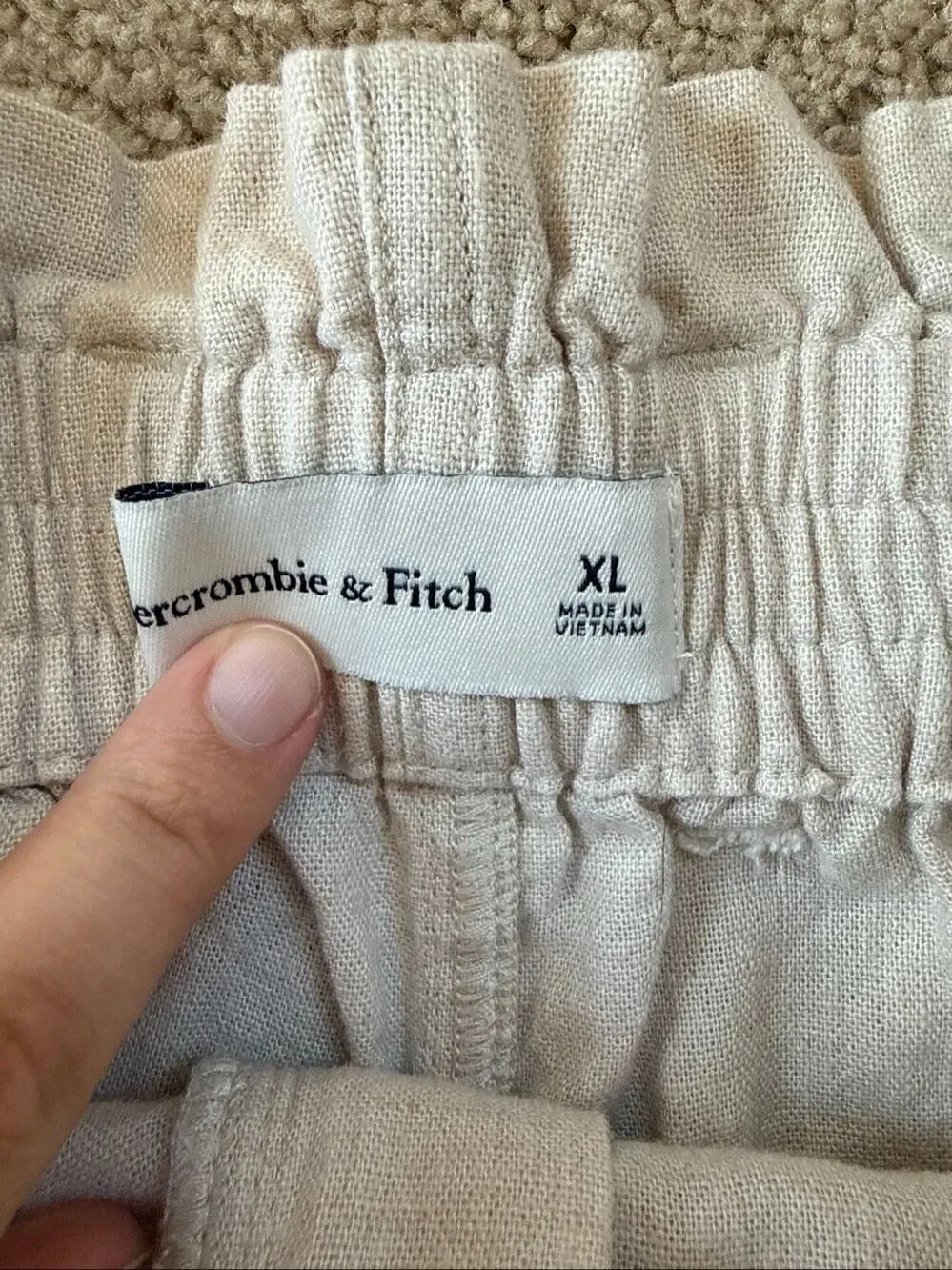 Abercrombie & Fitch Linen Blend Paperbag Shorts